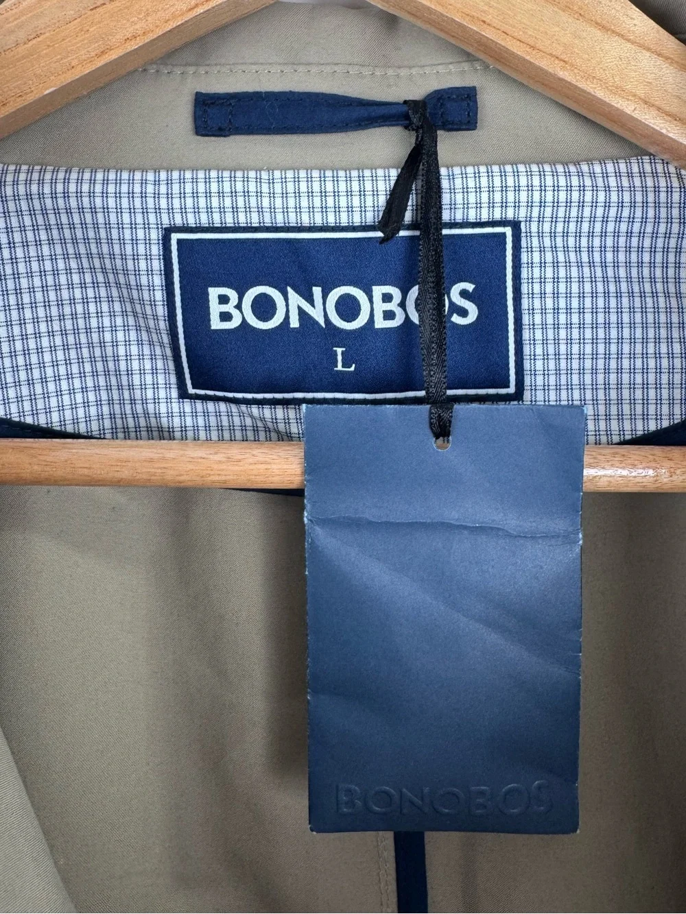 NWT Bonobos Men Khaki Trench Coat Size Large